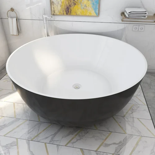 Black Paint Acrylic Freestanding Bathtub​​ in UAE