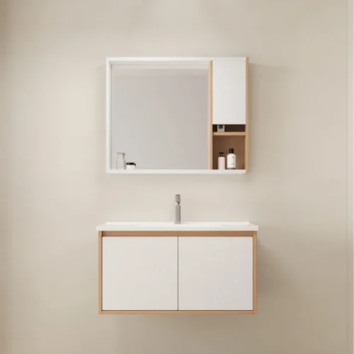 Floating Bathroom Vanity Cabinet Combo​ With Mirror Basin