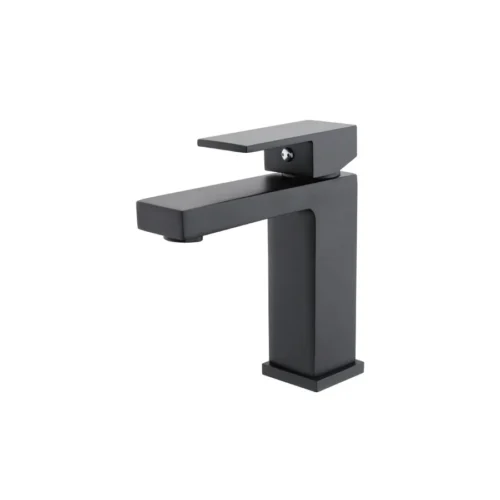 Bathroom Basin Faucet Black Single Handle Deck Mounted Brass