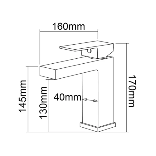 Bathroom Basin Faucet Black Single Handle Deck Mounted Brass Dimensions