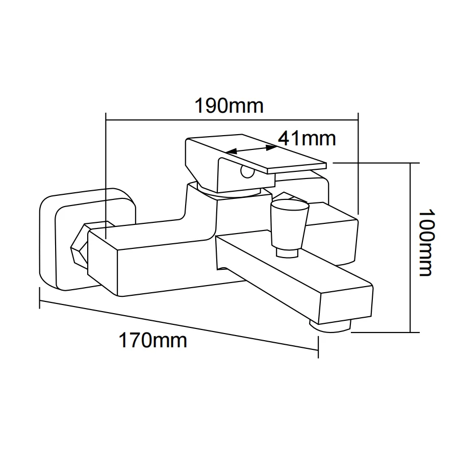 Wall Mount Tub Faucet With Hand Shower​ With Diverter Valve​ size chart