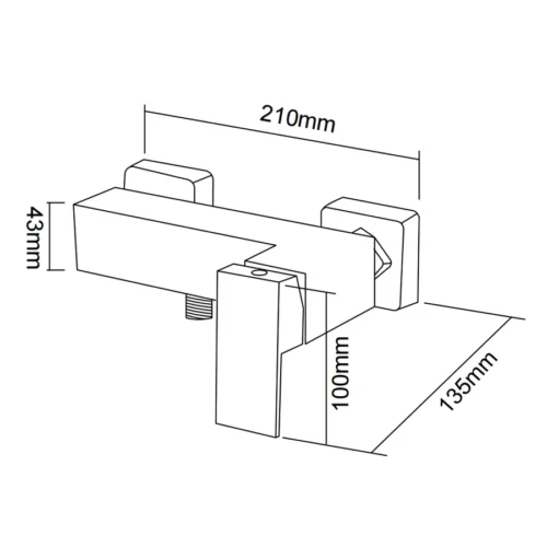 Single Handle Hand Shower Faucet With Valve Set dimension