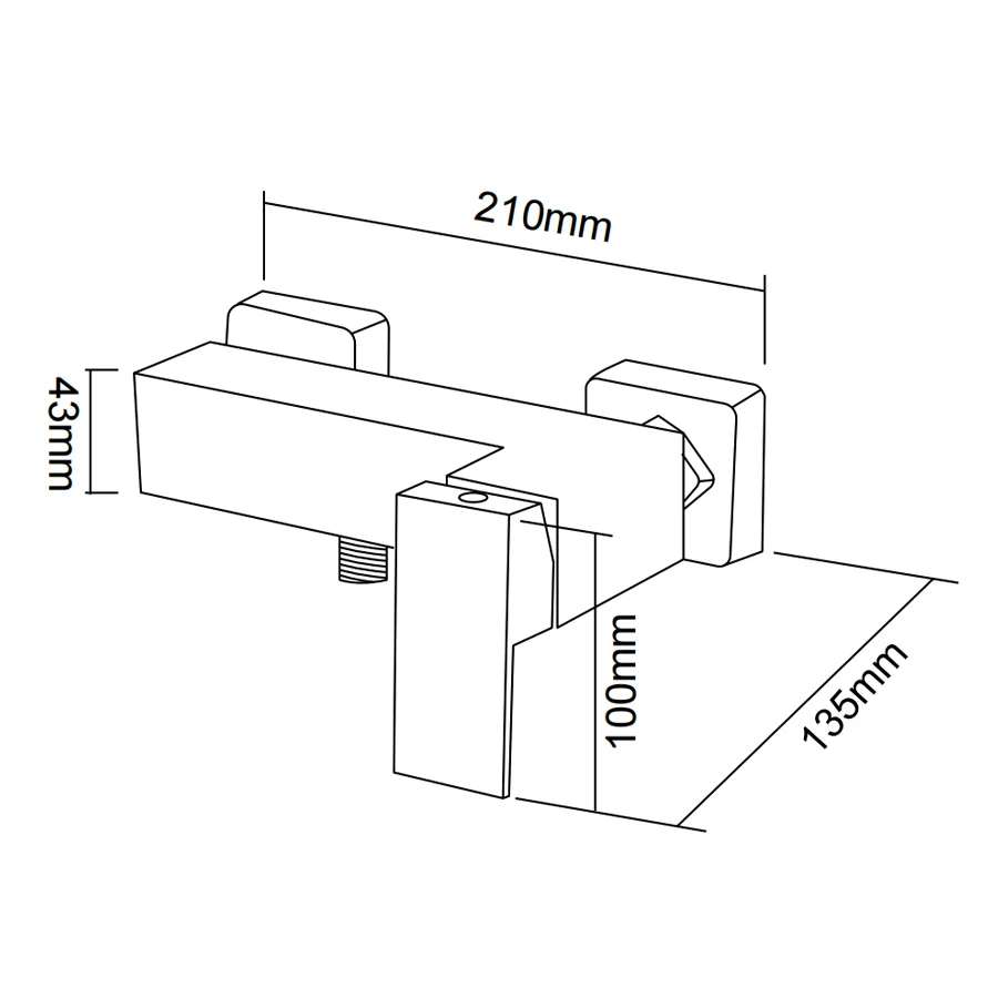 Single Handle Hand Shower Faucet With Valve Set dimension