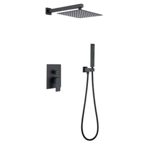 Concealed Wall Mounted Shower Mixer​ Set With Diverter​ Black