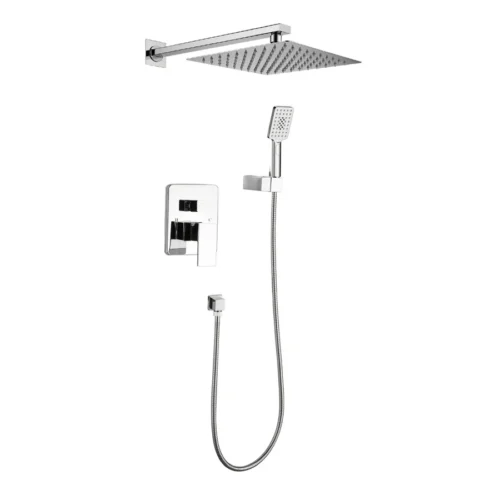 Silver Shower Head With Handheld Combo​ Valve Diverter