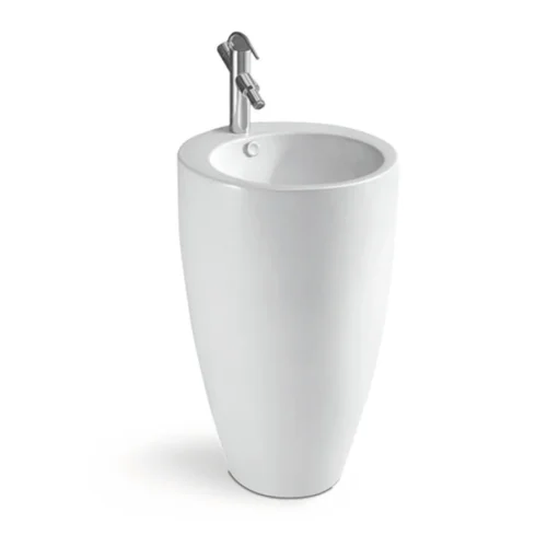 Round China Ceramic Wash Basin​ Pedestal Single Hole