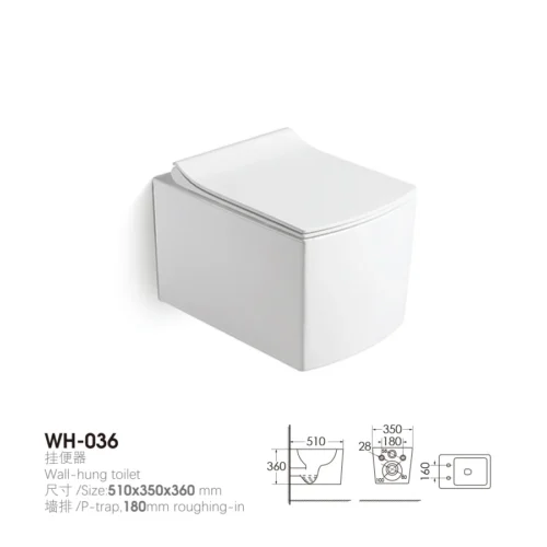 Wall Hung Toilets China Ceramic White Factory Price​ dimensions