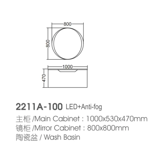 1000mm Bathroom Vanity Mirror Cabinet China Manufacturer dimensions