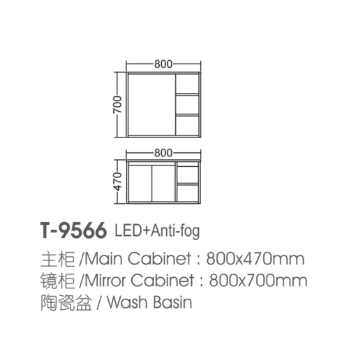 Single Bathroom Vanity Set​ in Saudi Arabia​ dimensions