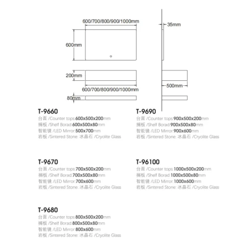 Commercial Bathroom Vanity Units Suppliers​​ in UAE dimensions