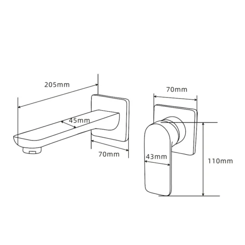 Modern Shower Faucet​​​​ in Saudi Arabia dimensions