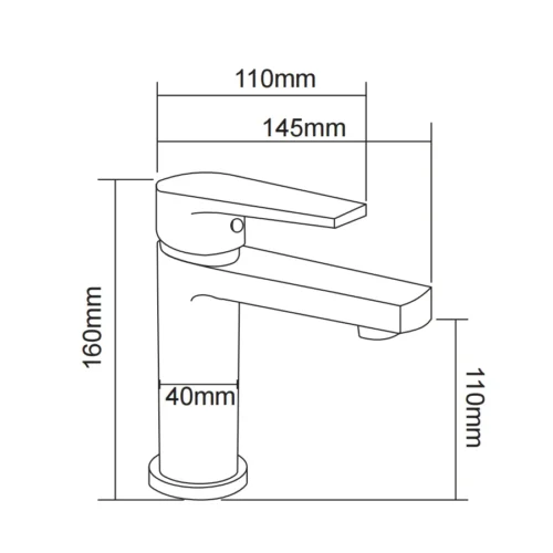 Bathroom Sink Water Faucet​ in UAE dimensions