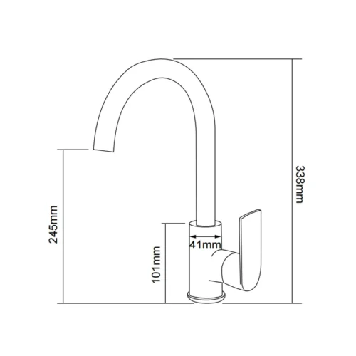 Kitchen Sink Faucet Silver​​​​ in Saudi Arabia dimensions