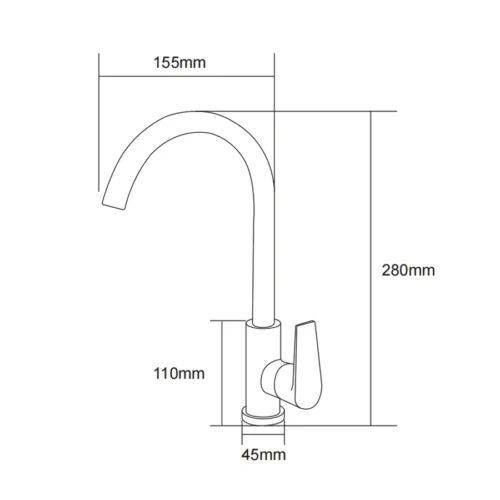 Cheap Professional Kitchen Sink Faucet​ in UAE​​​​ dimensions