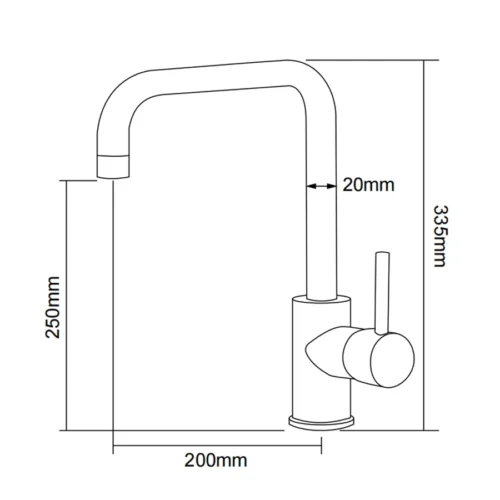 Chrome Kitchen Faucet​ in UAE dimensions