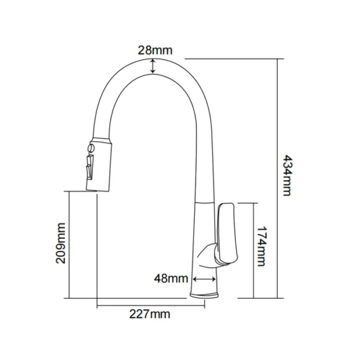 Project Source Chrom 1-handle Deck Mount Kitchen Faucet​ dimensions