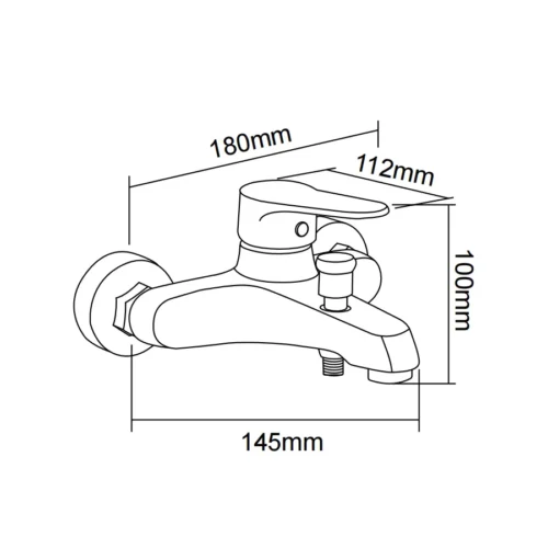 Silver Faucet With Shower Head Handheld​ in UAE dimensions