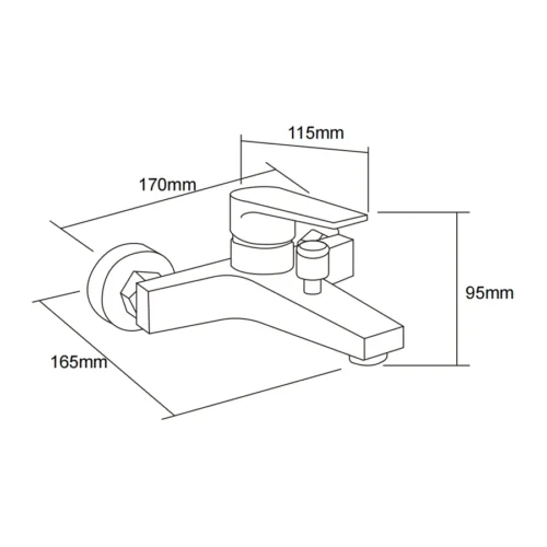 Shower Faucet and Handheld Head With Diverter​​​ in UAE dimensions