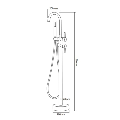 Bathtub and Shower Faucet Combo​ in UAE dimensions