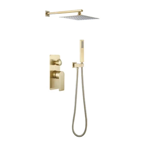 Gold Concealed Shower Mixer With Handheld in Saudi Arabia