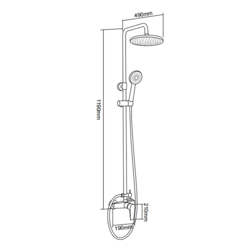 Silver Bathroom Shower Set Manufacturer​​ in Saudi Arabia dimensions