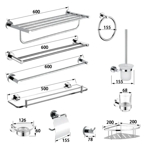 China Bathroom Accessories dimensions